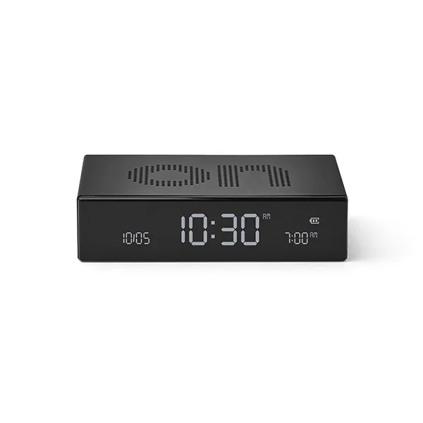 Lexon Flip Premium Black Alarm Clock