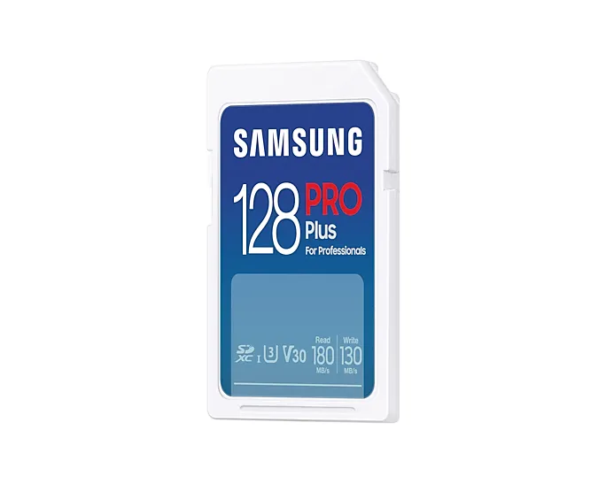 Samsung PRO Plus 128GB SDXC UHS-I U3 V30 card, White
