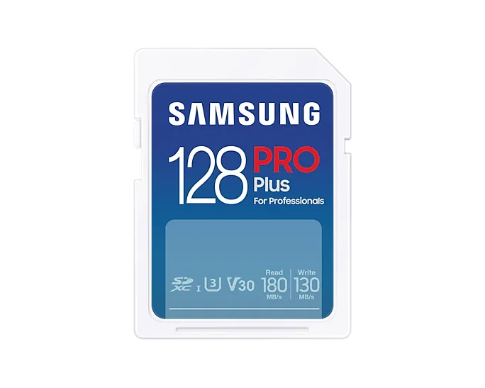 Samsung PRO Plus 128GB SDXC UHS-I U3 V30 card, White