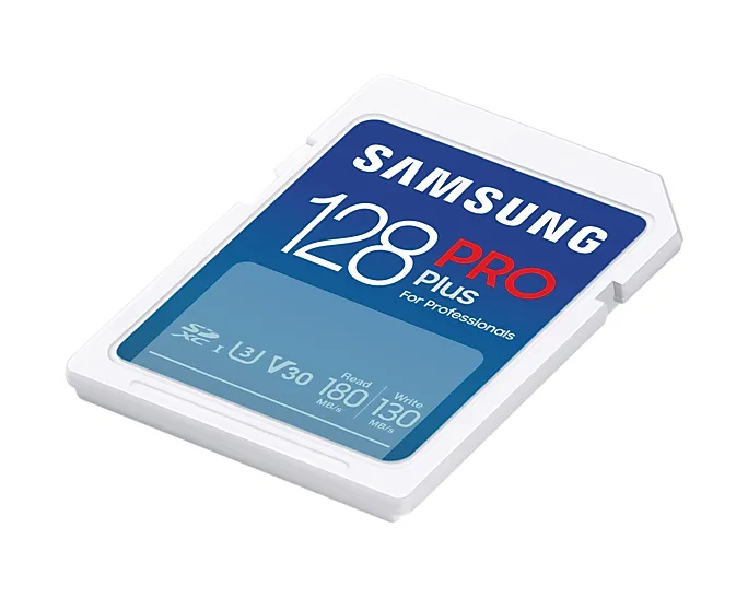 Samsung PRO Plus 128GB SDXC UHS-I U3 V30 card, White