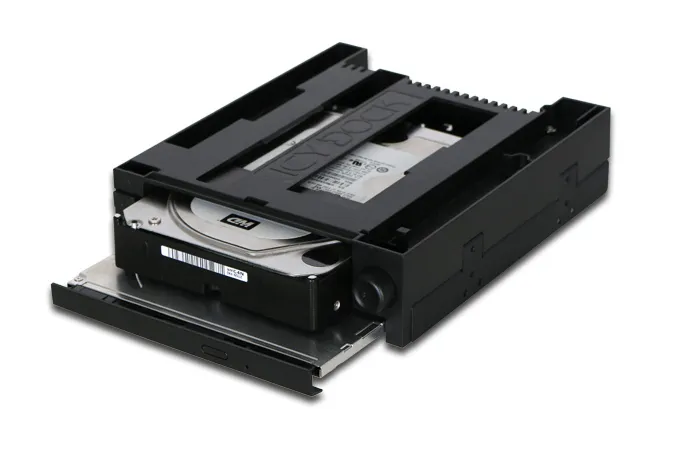 ICY DOCK DuoSwap Tr&auml;gerloser 3,5 SATA HDD Wechselrahmen mit Ultra-Slim 9,5mm O