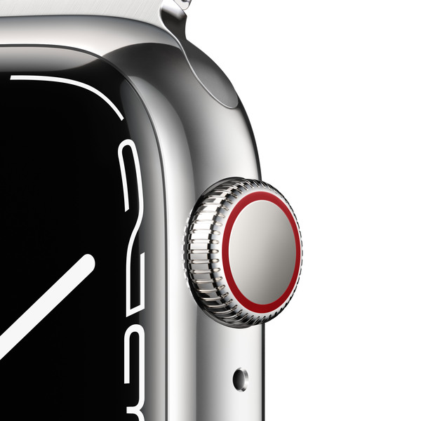 Apple Watch Series 7 GPS + Cellular, 41mm Silver Stainless Steel Case with Silver Milanese Loop