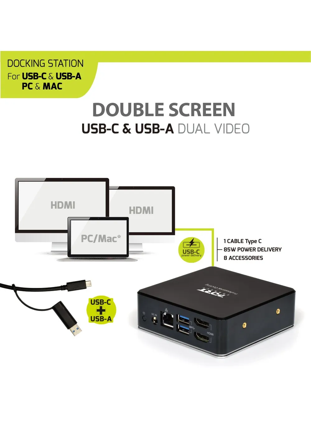PORT Designs USB-A / USB-C Docking Station /901908