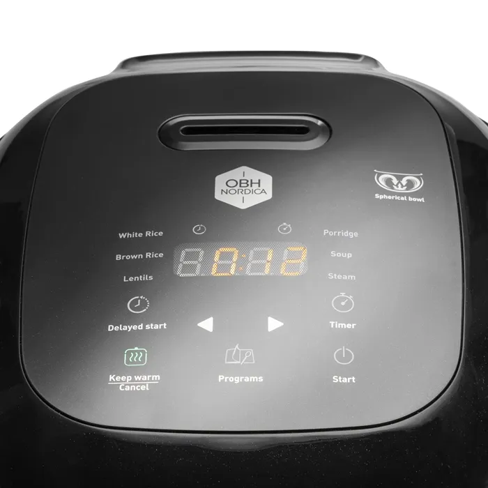 OBH Nordica QK6018S0 Versatile Multi-Cooker Rice Cooker, 2 litre, black