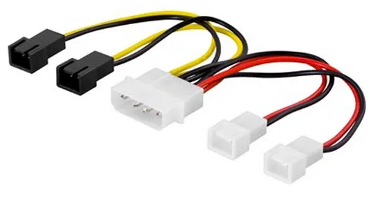 Adapterikaapeli tuulettimille,muuntaa 4-pin -> 2x3-pin 5V, 2x3-pin 12V