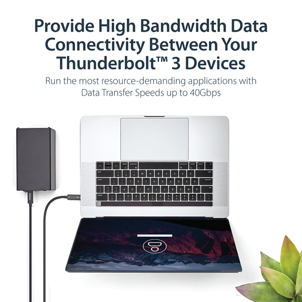 Startech Thunderbolt 3 -kaapeli, 40 Gbit/s, 2 m, Musta
