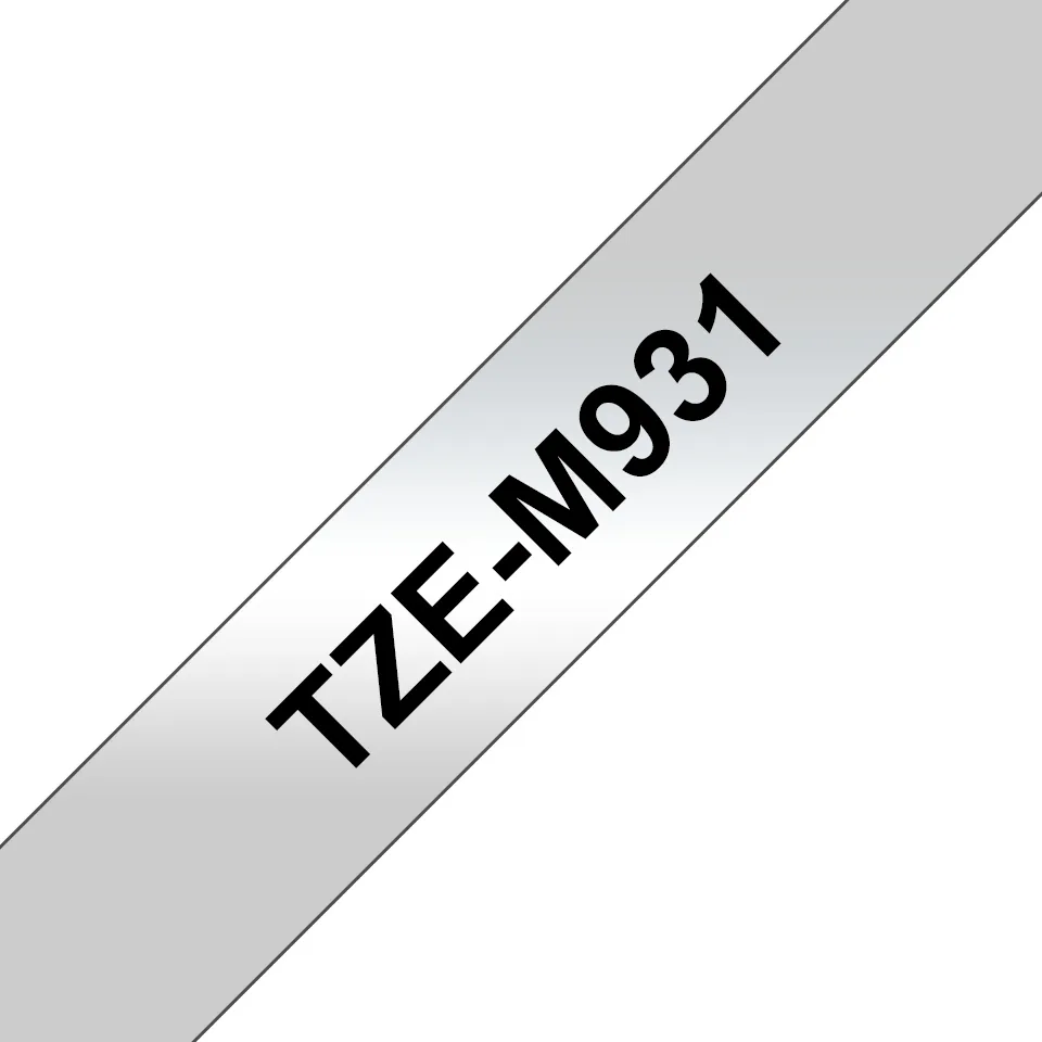 BROTHER TZEM931 12 BLACK ON SILVER MET-M