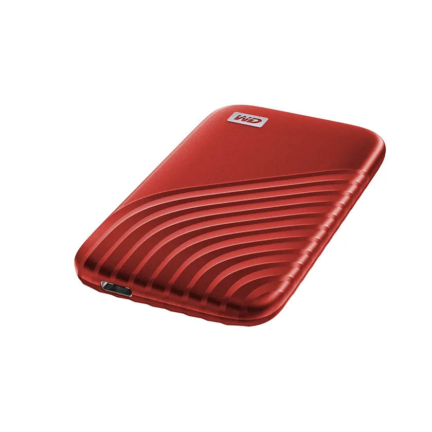 Western Digital My Passport SSD 2 TB extern SSD med USB 3.2 Gen 2 (USB-C), med h&aring;rdvarukryptering, med l&ouml;senordsskydd, st&ouml;tt&aring;lig, r&ouml;d