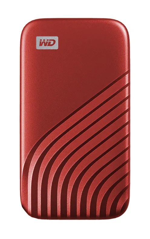 Western Digital My Passport SSD 1 TB extern SSD med USB 3.2 Gen 2 (USB-C), portabel, med h&aring;rdvarukryptering, med l&ouml;senordsskydd, st&ouml;tt&aring;lig, r&ouml;d