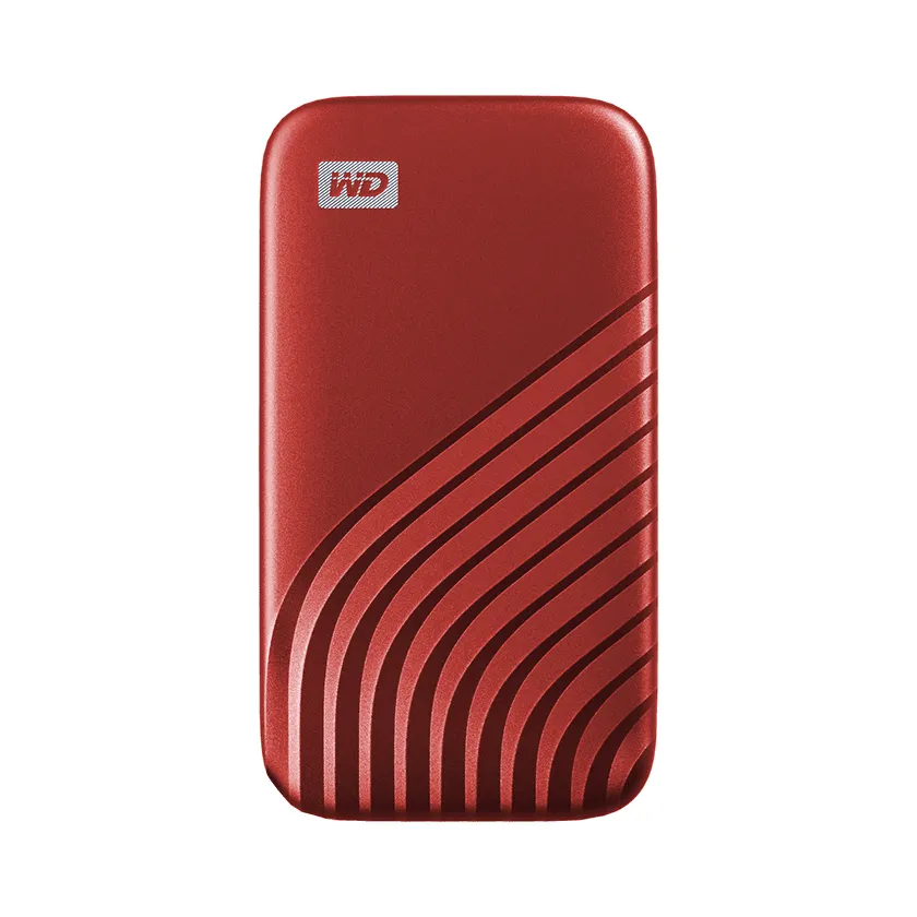 Western Digital My Passport SSD 2 TB extern SSD med USB 3.2 Gen 2 (USB-C), med h&aring;rdvarukryptering, med l&ouml;senordsskydd, st&ouml;tt&aring;lig, r&ouml;d