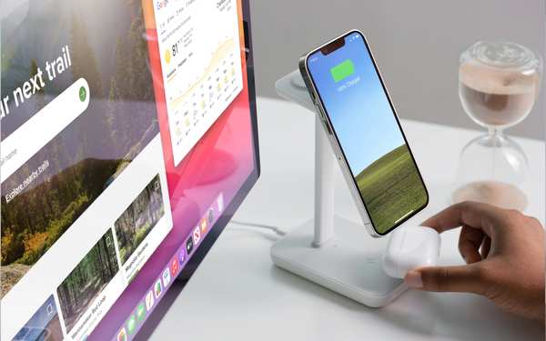 Twelve South HiRise Three - tr&aring;dl&ouml;s laddning med MagSafe f&ouml;r dina Apple produkter