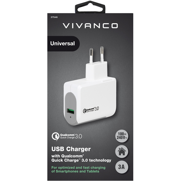 VIVANCO USB Charger Qualcomm 3.0 3A