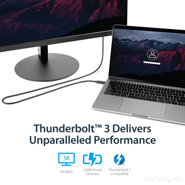 Startech Thunderbolt 3 - cable, 40 Gbit/s, 2 m, Black