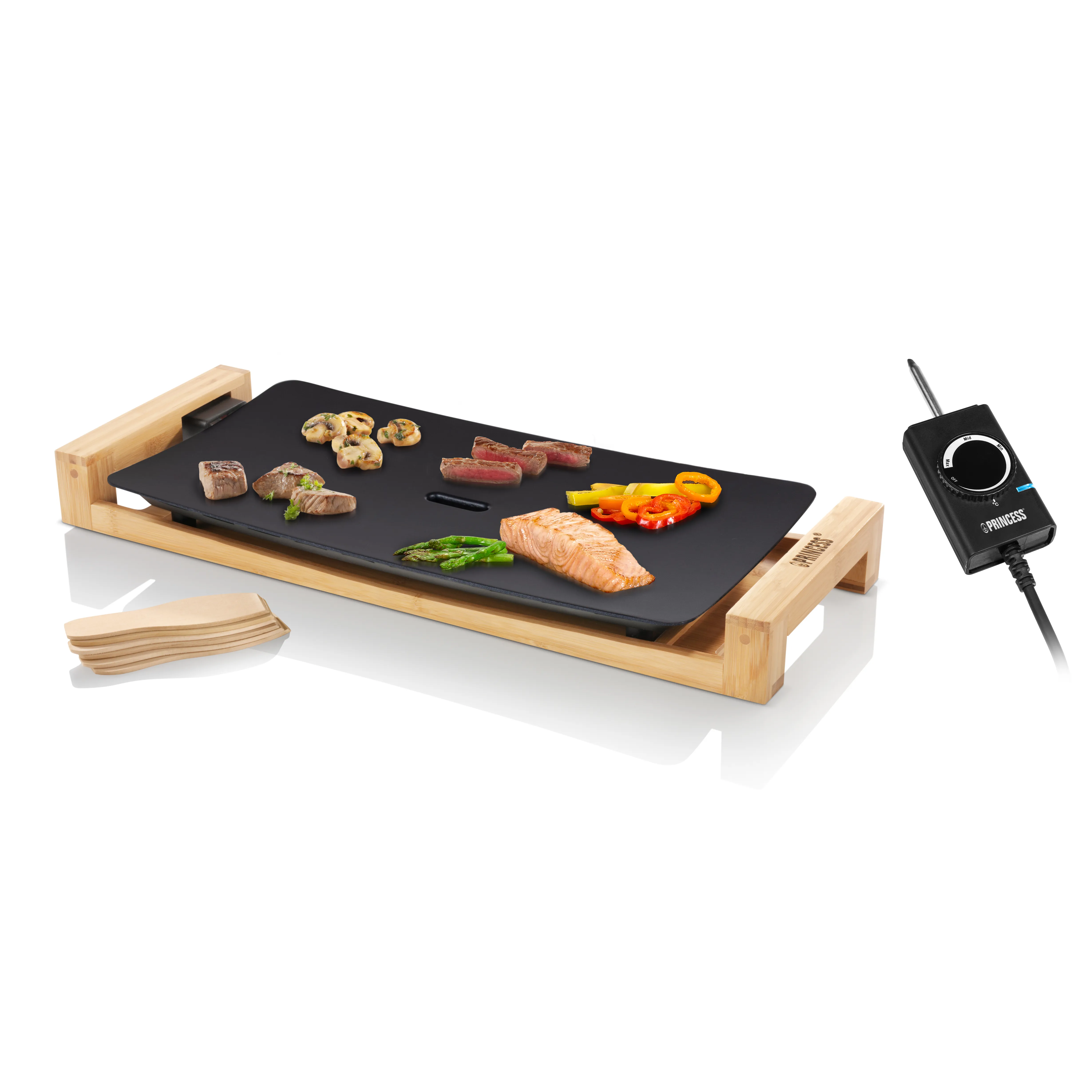 Princess Table Chef Pure Black Table Grill, Black, 2200 W, 50 x 25 cm