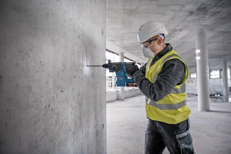 Bosch Cordless Hammer Drill GBH 18V-24 C Professional solo, 18V (blue/black, without battery and charger, with Bluetooth, in L-BOXX)