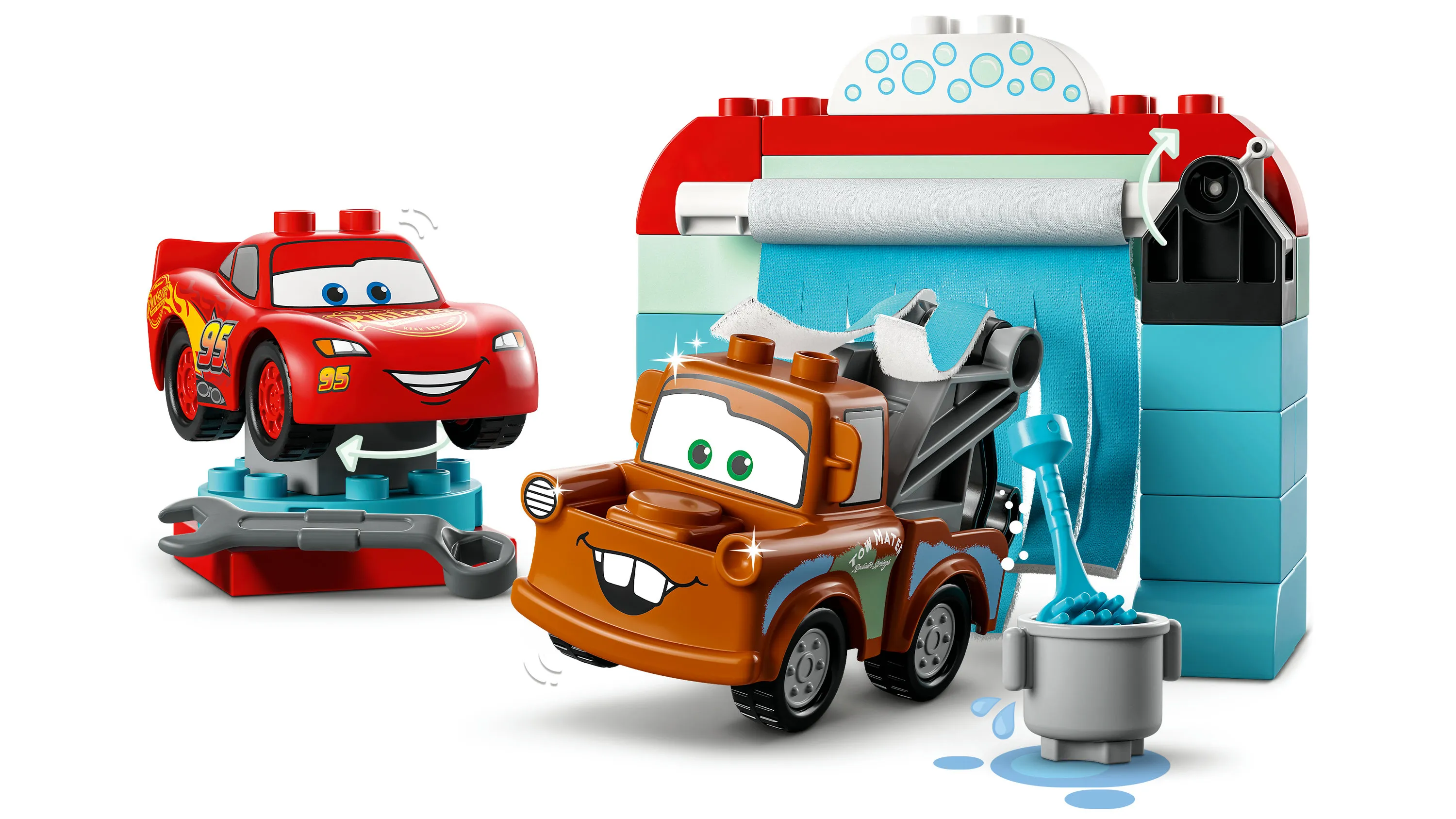 Lego Duplo Lightning McQueen and Mater at the Car Wash 10996