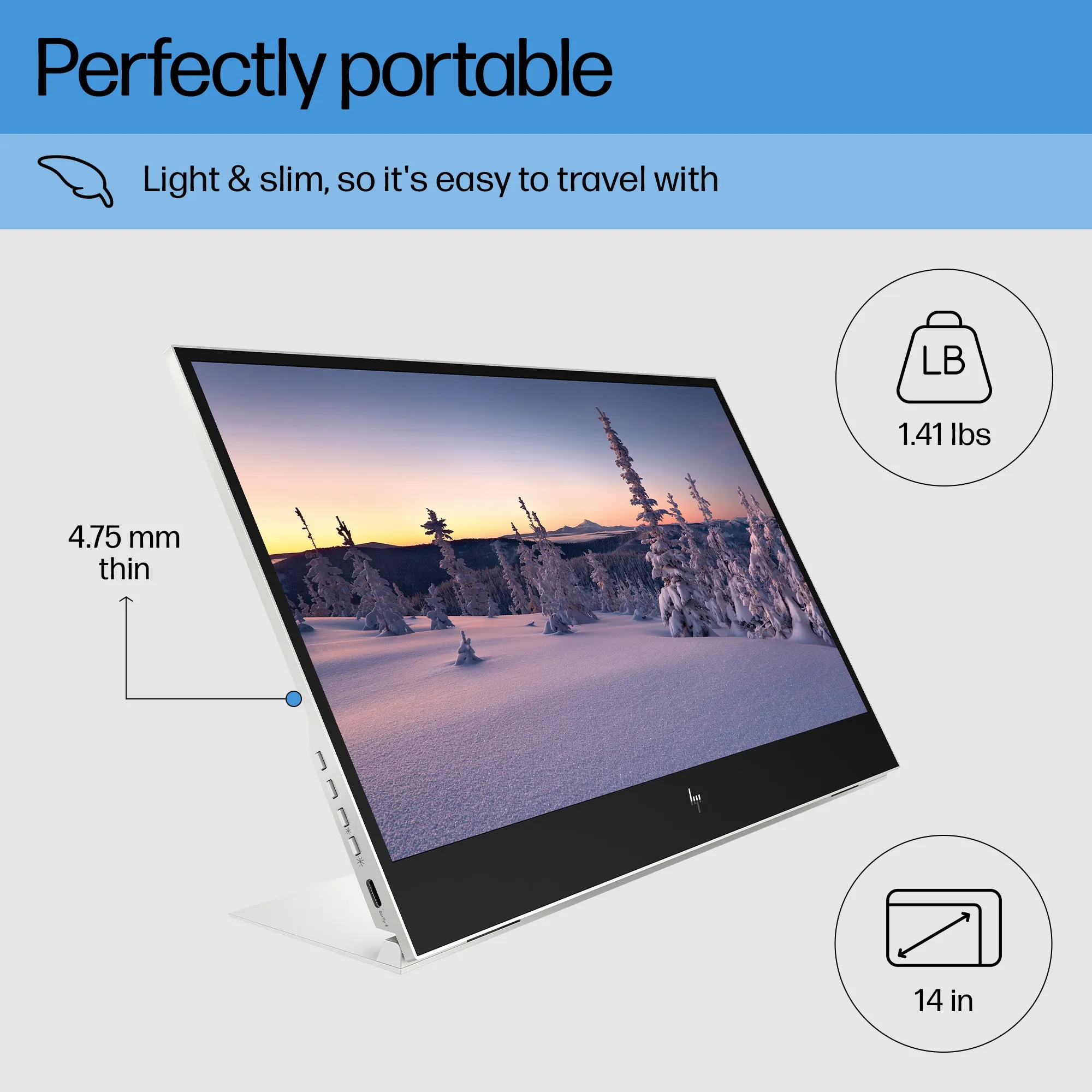 HP E14 G4 14" Full HD, IPS Portable Monitor with USB-C hub