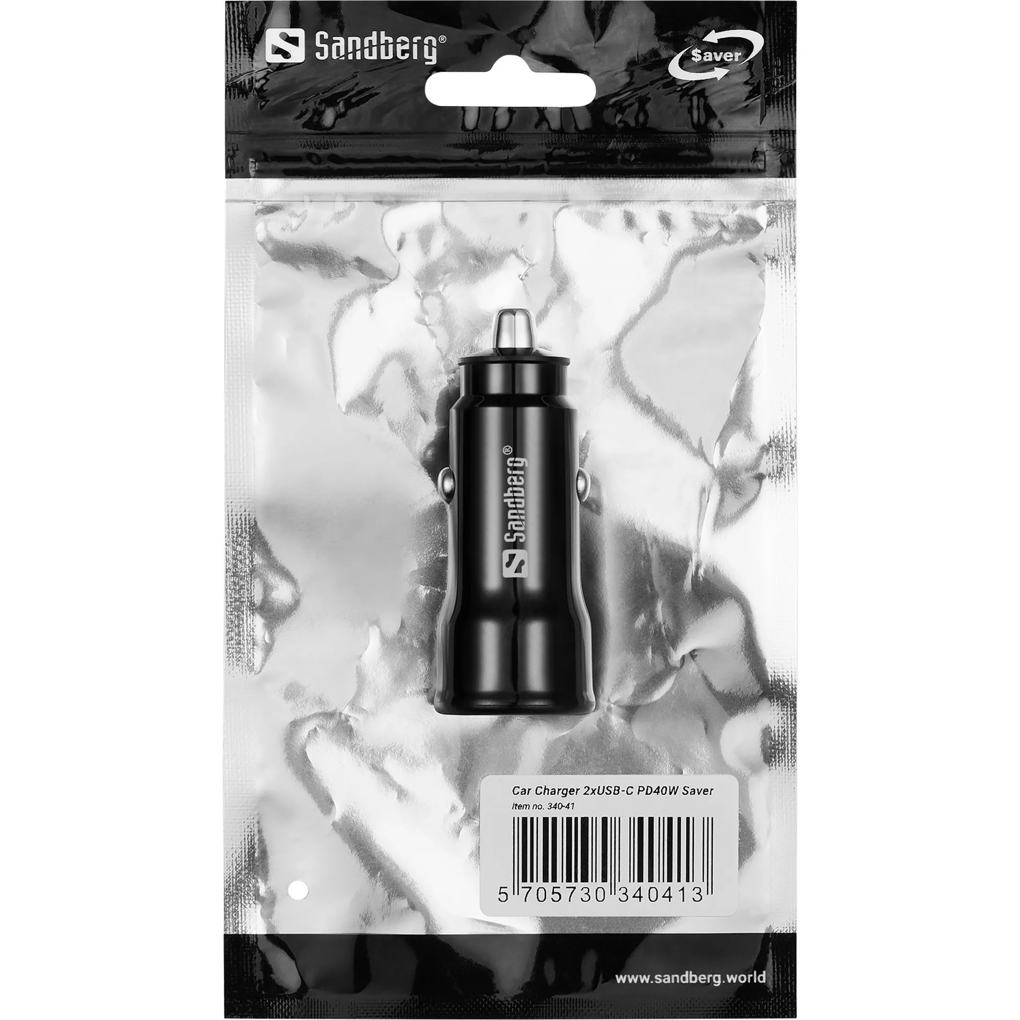 SANDBERG 2 x USB-C, 40W, PD 40W - billaddarer