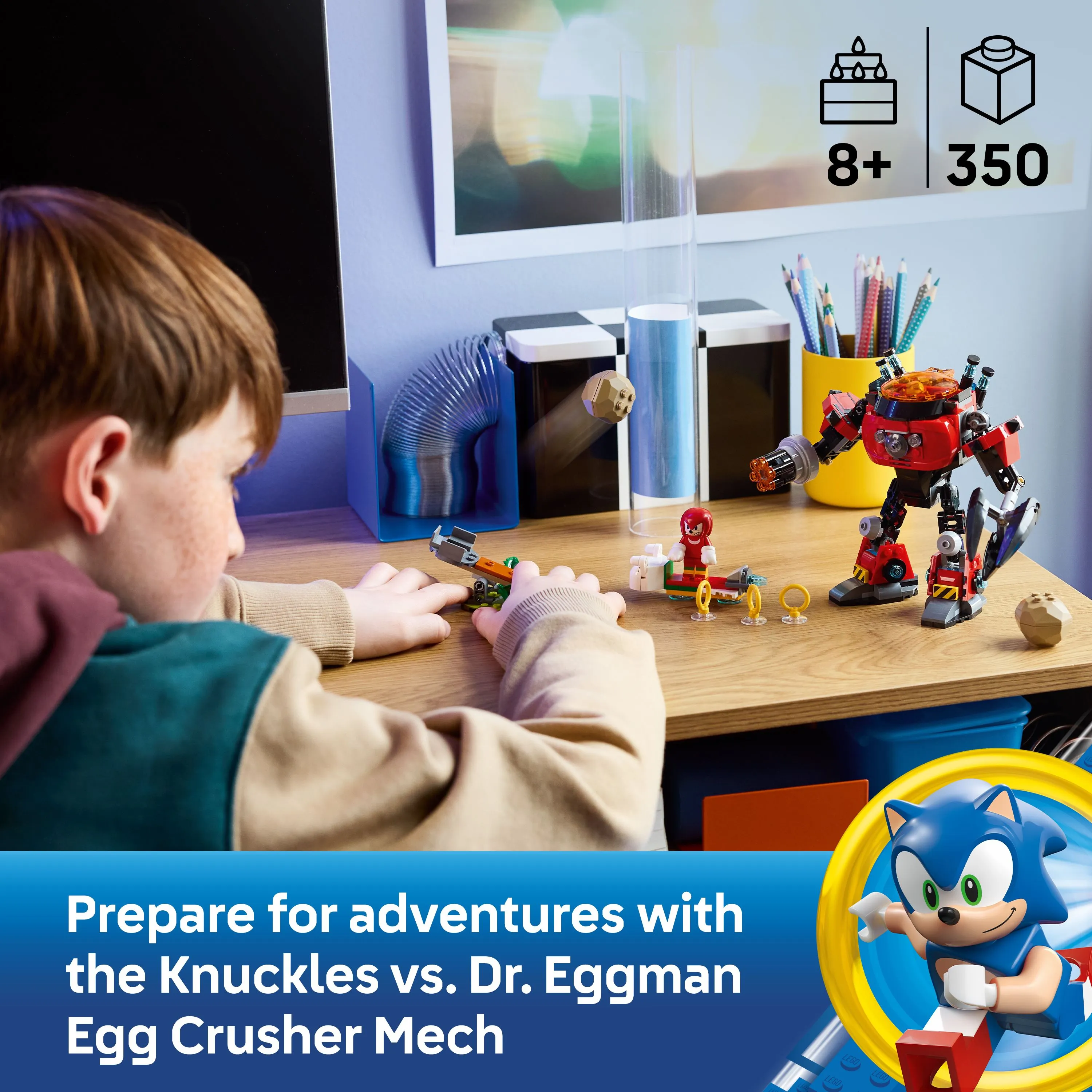 LEGO Sonic the Hedgehog Knuckles mot Dr. Eggman och Egg Crusher-robot 77005