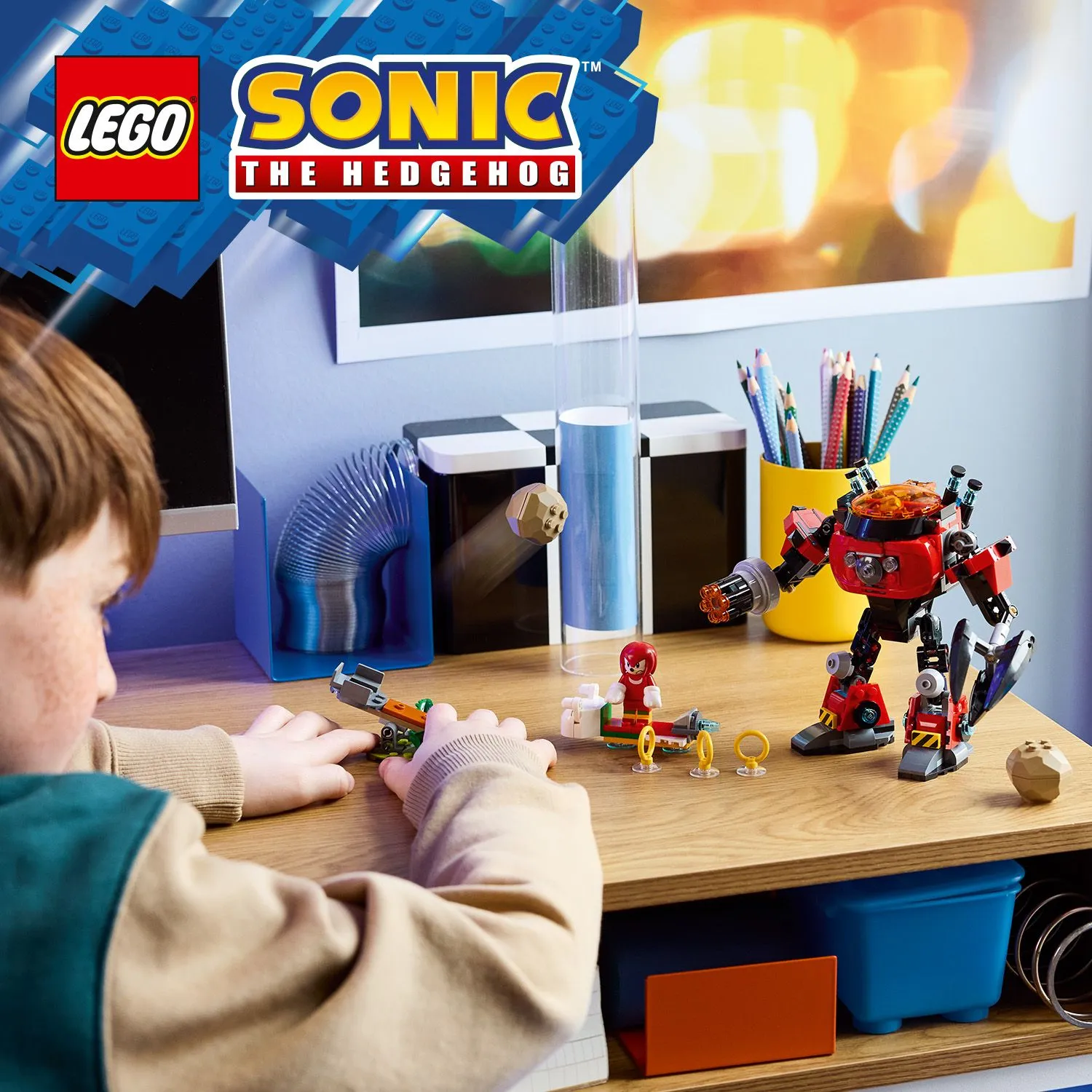 LEGO Sonic the Hedgehog Knuckles mot Dr. Eggman och Egg Crusher-robot 77005