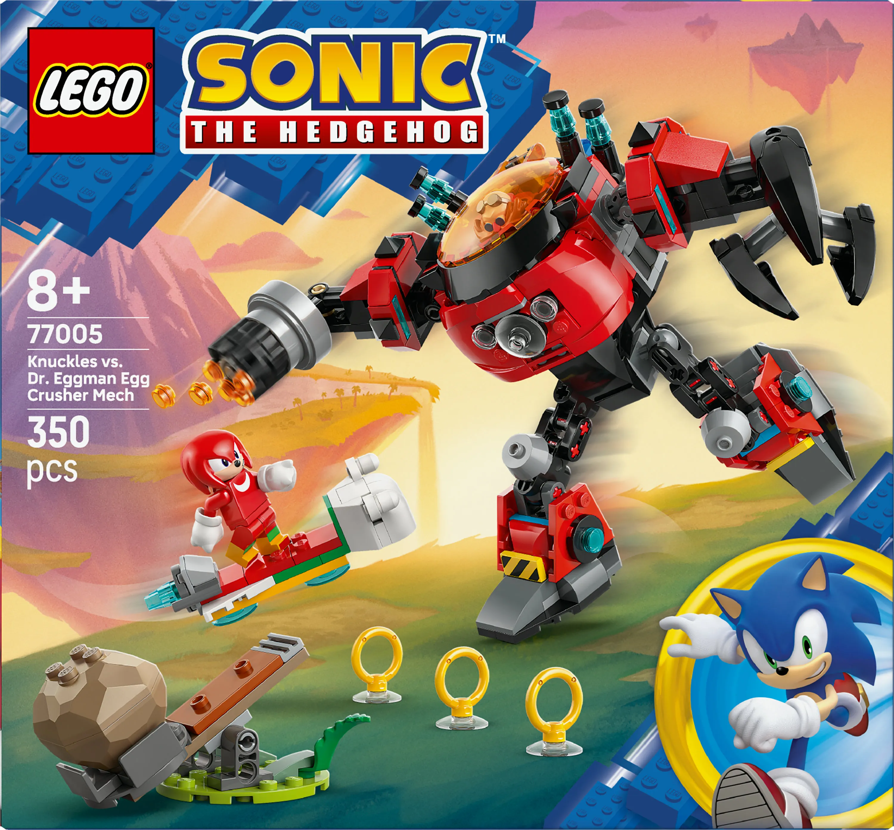 LEGO Sonic the Hedgehog Knuckles mot Dr. Eggman och Egg Crusher-robot 77005