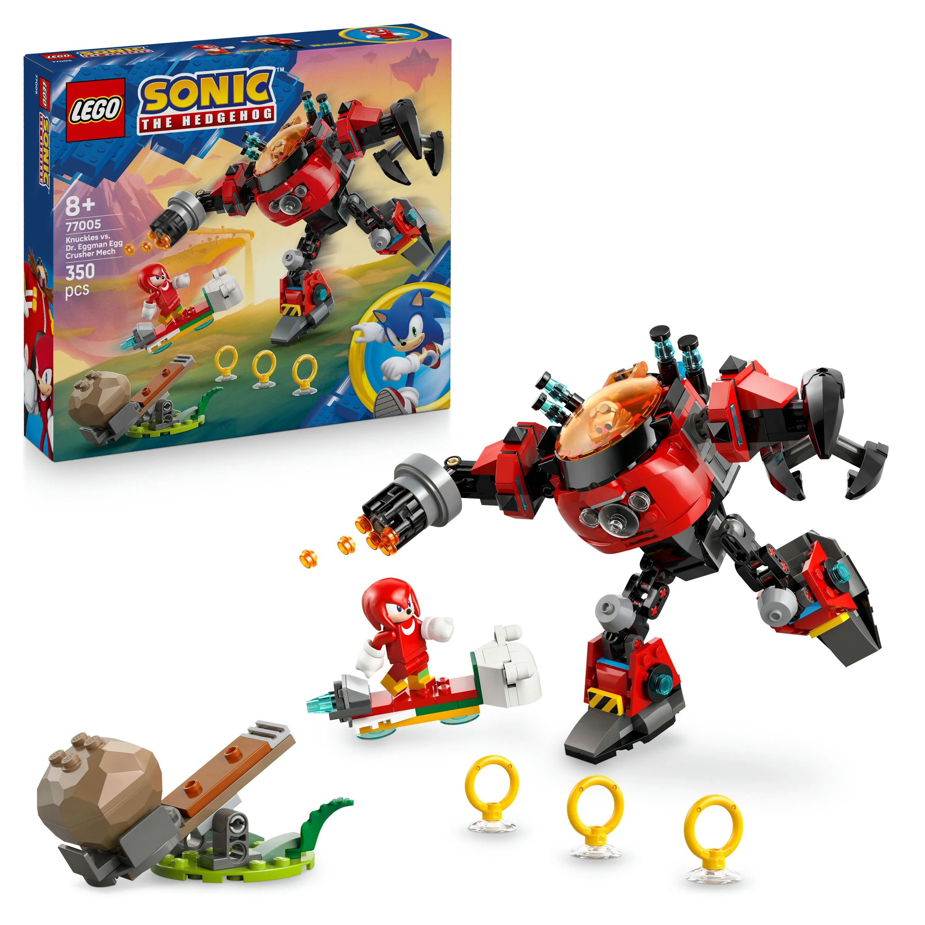 LEGO Sonic the Hedgehog Knuckles mot Dr. Eggman och Egg Crusher-robot 77005