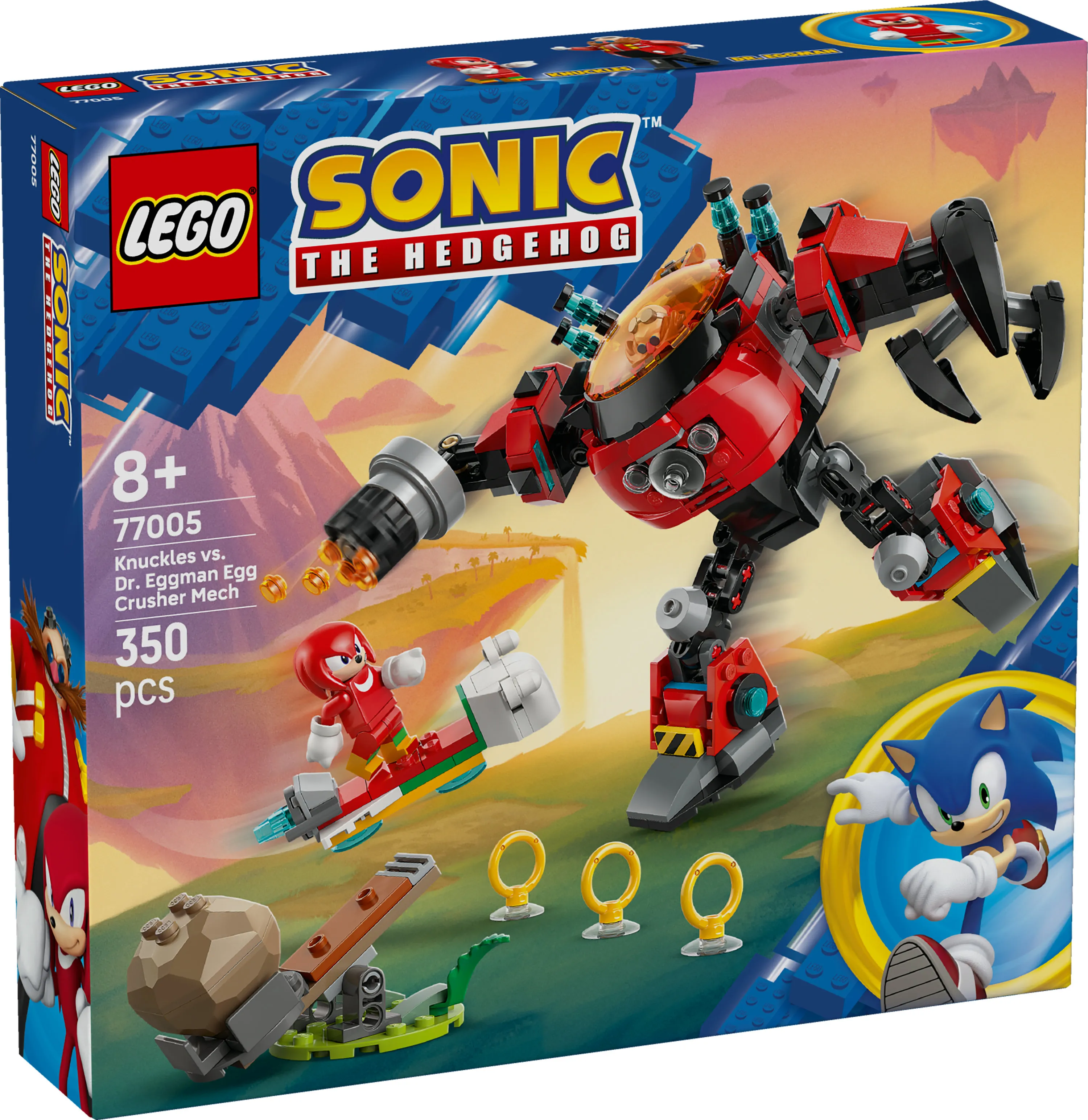 LEGO Sonic the Hedgehog Knuckles mot Dr. Eggman och Egg Crusher-robot 77005