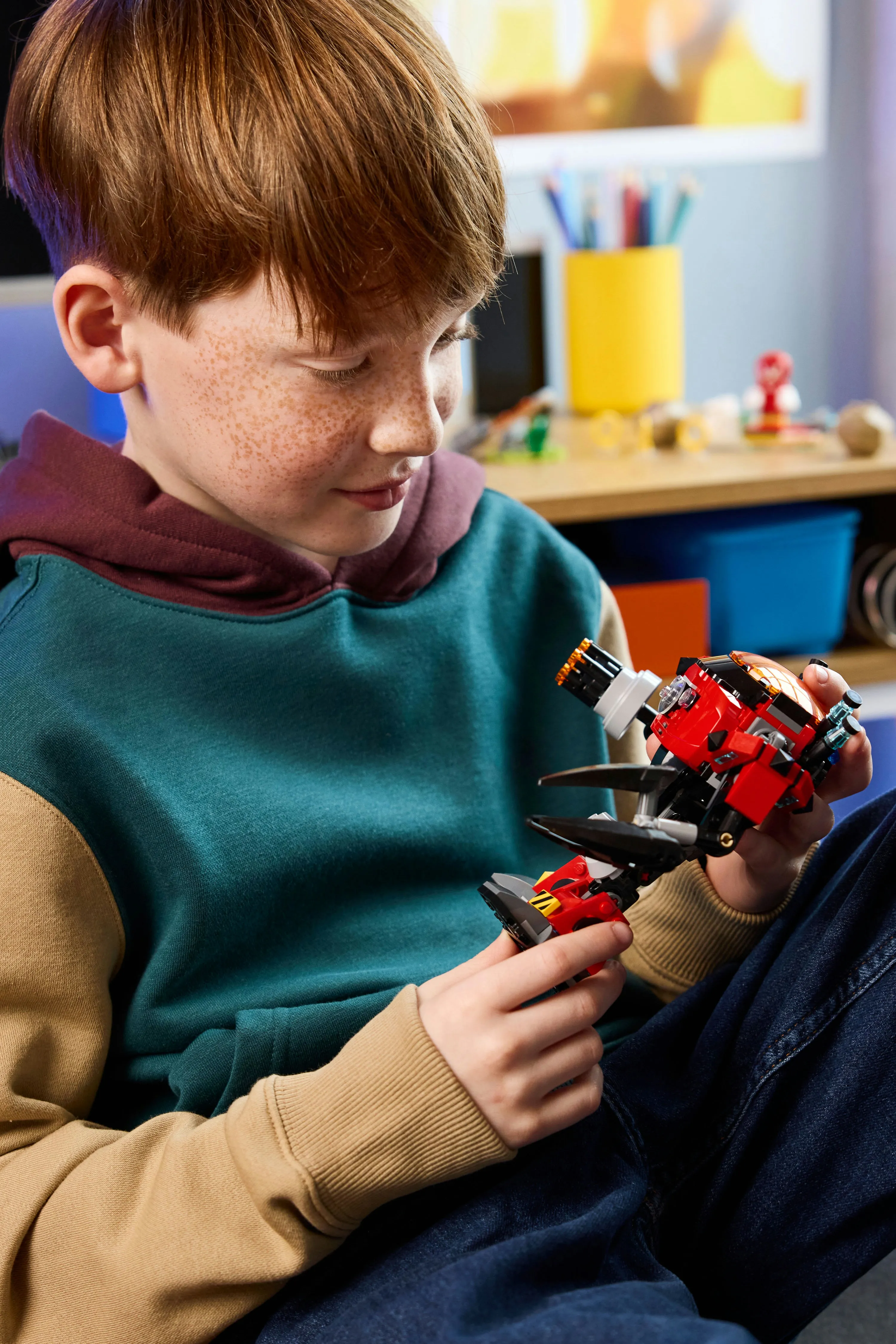 LEGO Sonic the Hedgehog Knuckles mot Dr. Eggman och Egg Crusher-robot 77005