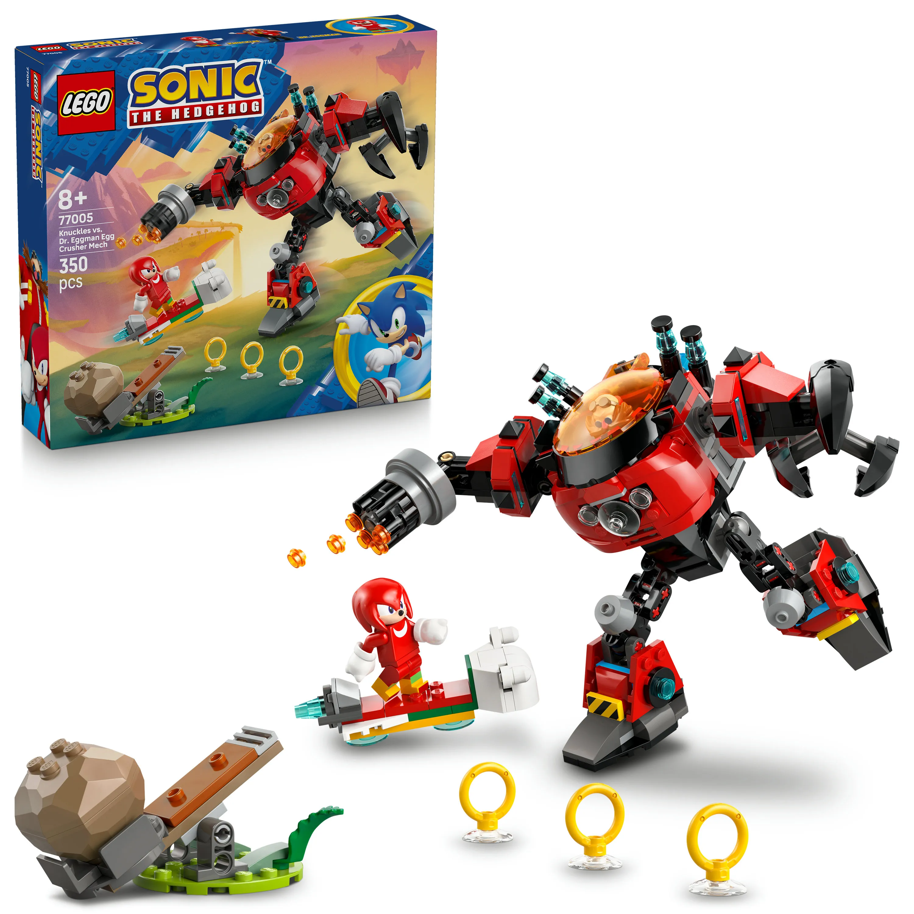 LEGO Sonic the Hedgehog Knuckles mot Dr. Eggman och Egg Crusher-robot 77005