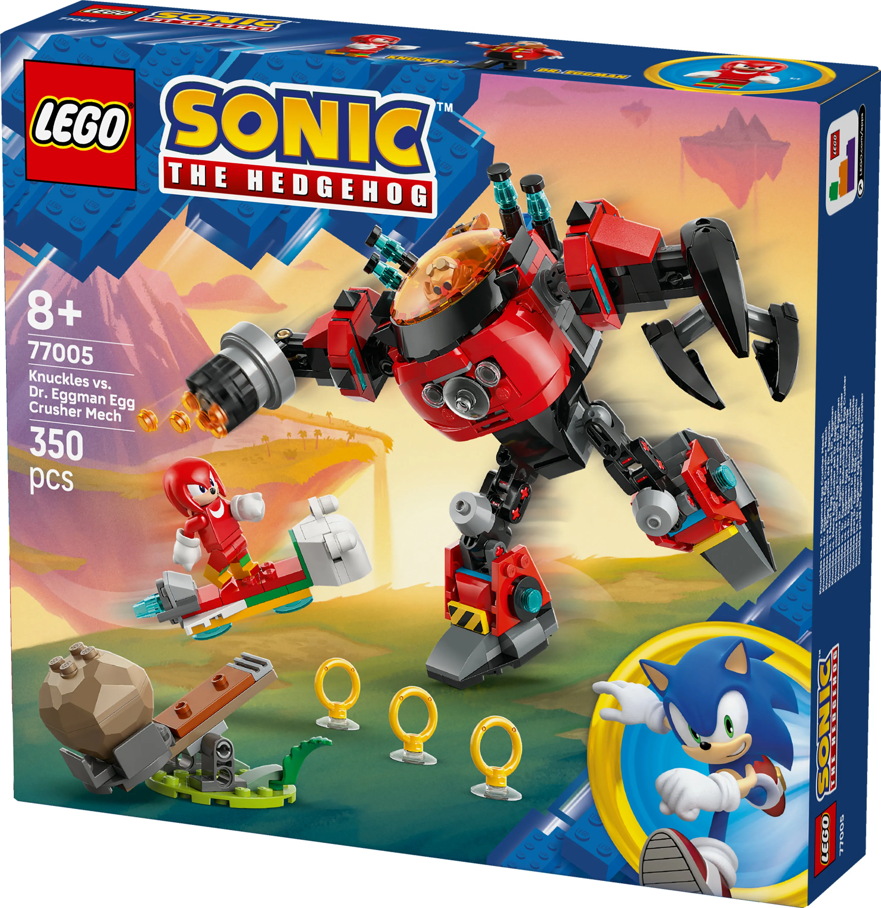 LEGO Sonic the Hedgehog Knuckles mot Dr. Eggman och Egg Crusher-robot 77005