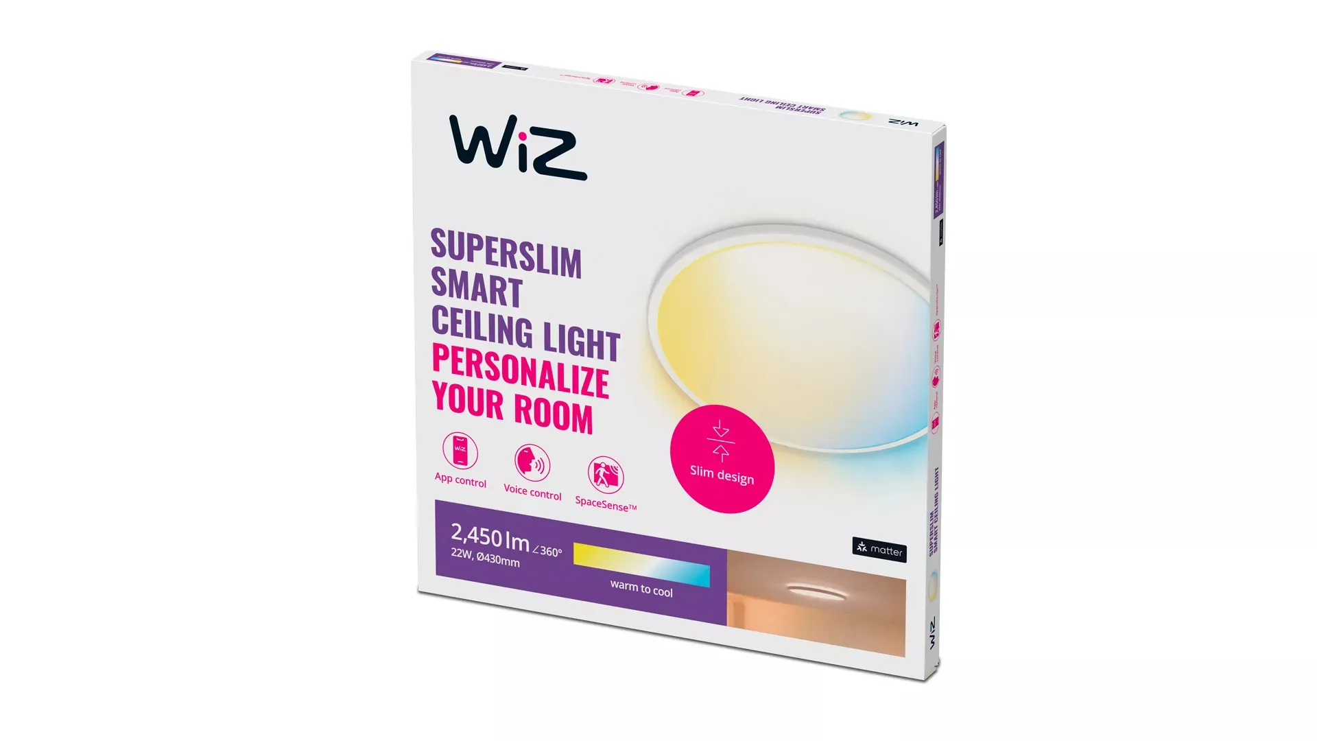 WiZ SuperSlim tunable white -kattovalaisin