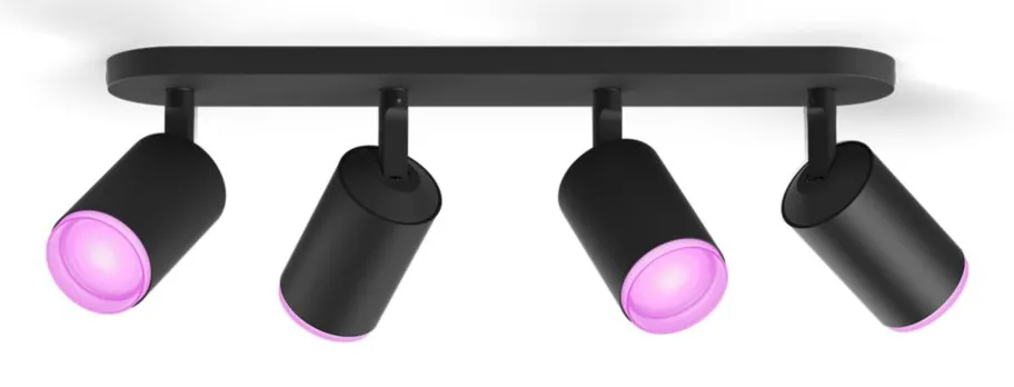 PHILIPS HUE FUGATO PLATE/SPIRAL BLACK 4X5.7W, 240V