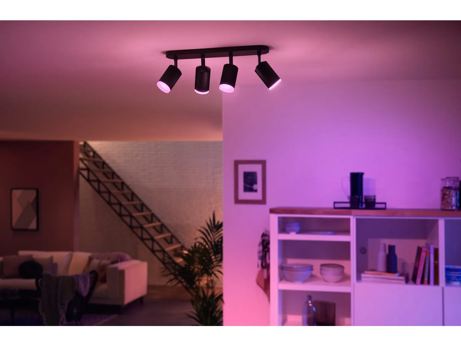 PHILIPS HUE FUGATO PLATE/SPIRAL BLACK 4X5.7W, 240V
