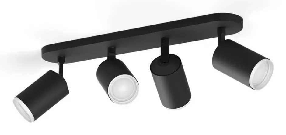 PHILIPS HUE FUGATO PLATE/SPIRAL BLACK 4X5.7W, 240V