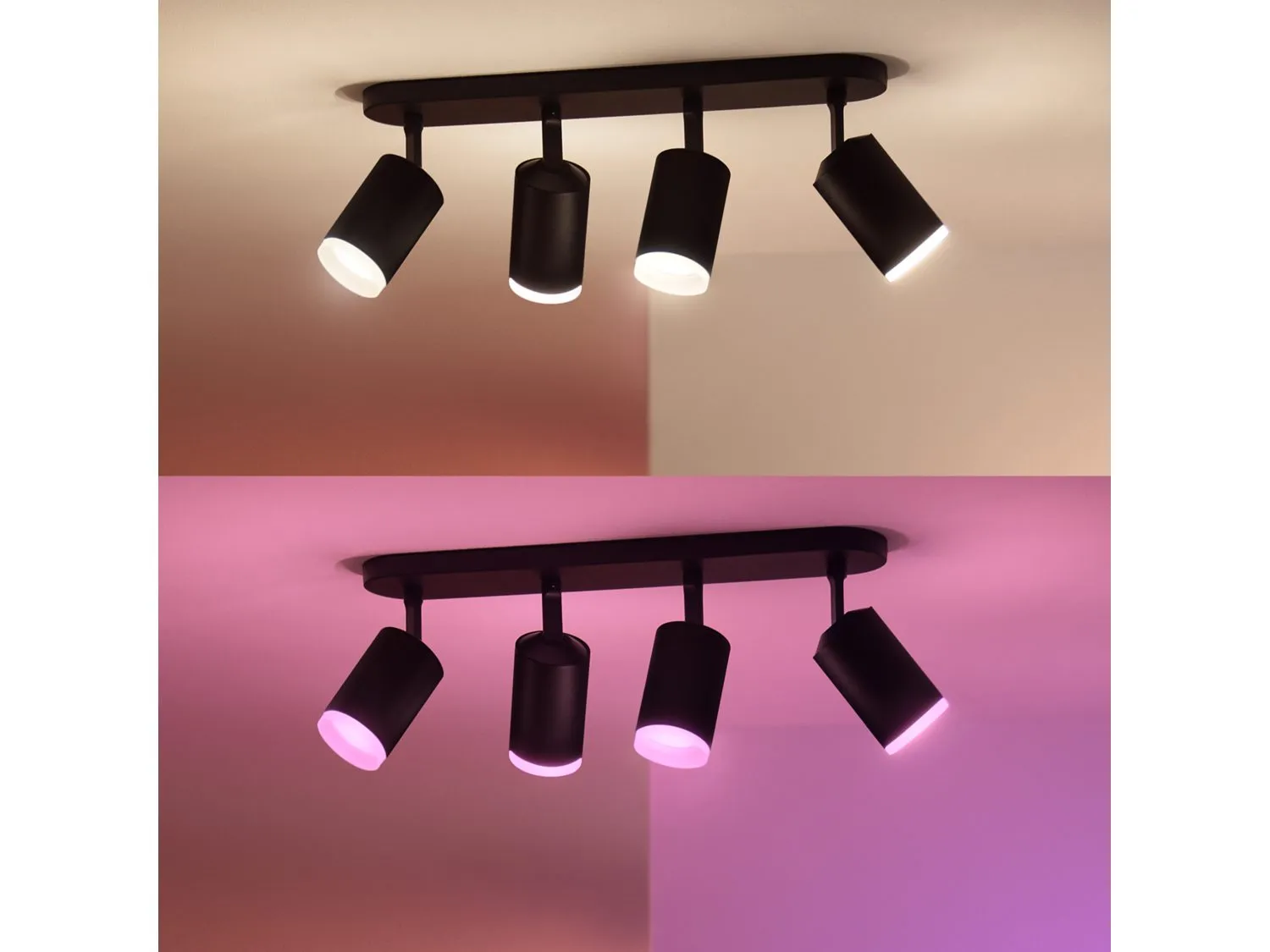 PHILIPS HUE FUGATO PLATE/SPIRAL BLACK 4X5.7W, 240V