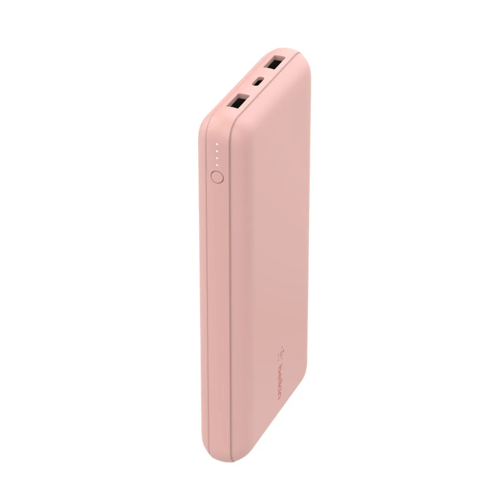 Belkin 20K Power Bank,USB-A & C 15w,Rose Gold