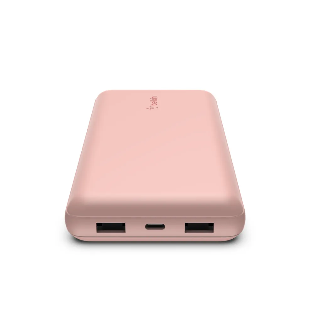 Belkin 20K Power Bank,USB-A & C 15w,Rose Gold