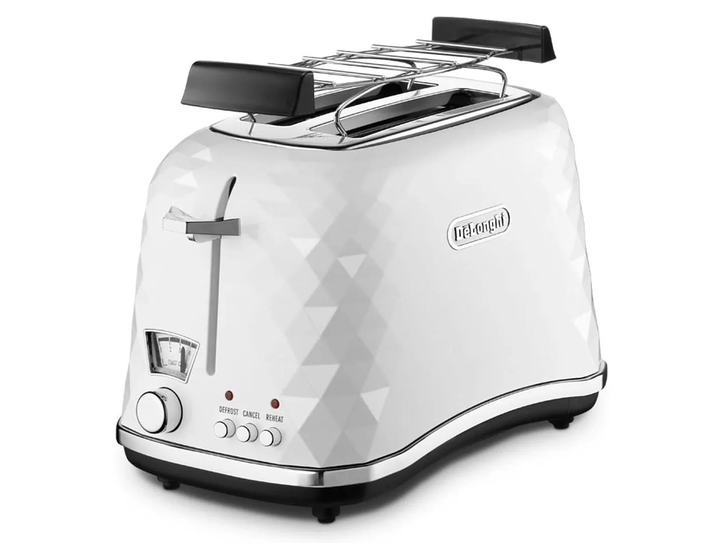 De'Longhi Brillante CTJ2103.W br&ouml;drost, 2 skivor, 900 W, Svart/Vit