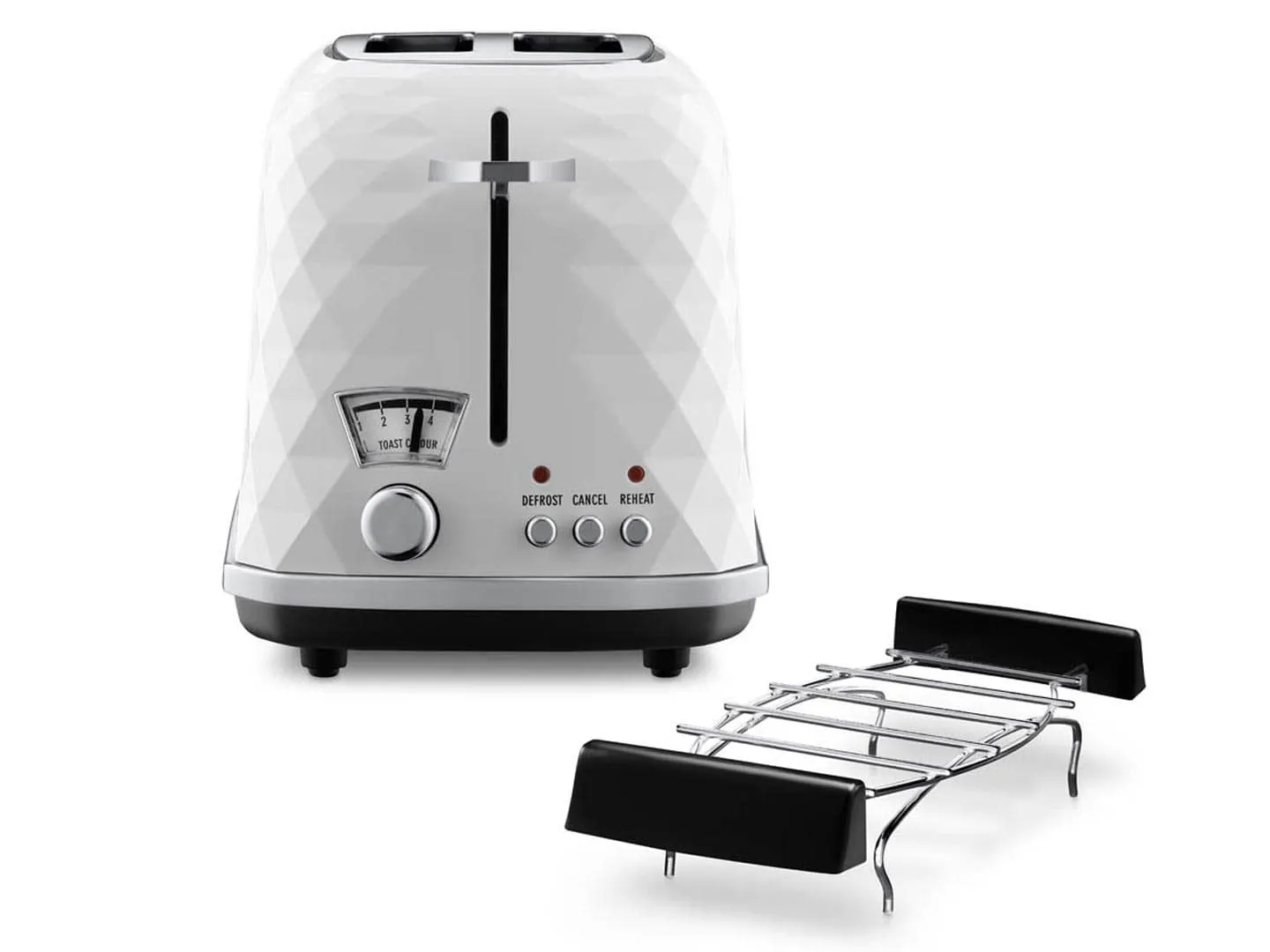 De'Longhi Brillante CTJ2103.W br&ouml;drost, 2 skivor, 900 W, Svart/Vit