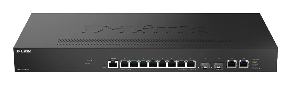 D-Link DMS-1250-12/E - Administrerbar Layer 2-switch, Svart