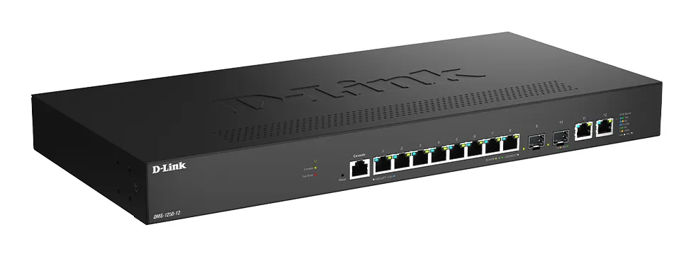 D-Link DMS-1250-12/E - Administrerbar Layer 2-switch, Svart