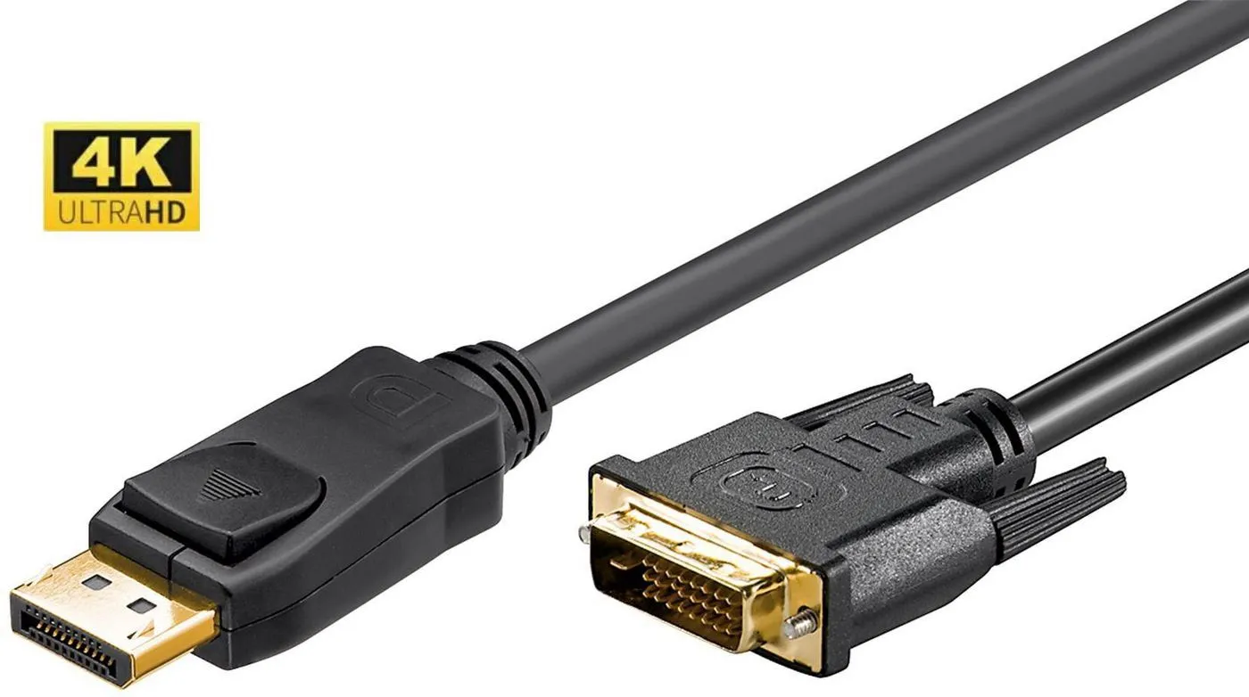MicroConnect DisplayPort &ndash; DVI-D Dual-Link kabel, 1 m, svart
