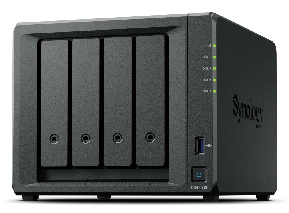 Synology DiskStation DS425+, Quad Core, 2 Gt RAM -verkkolevypalvelin