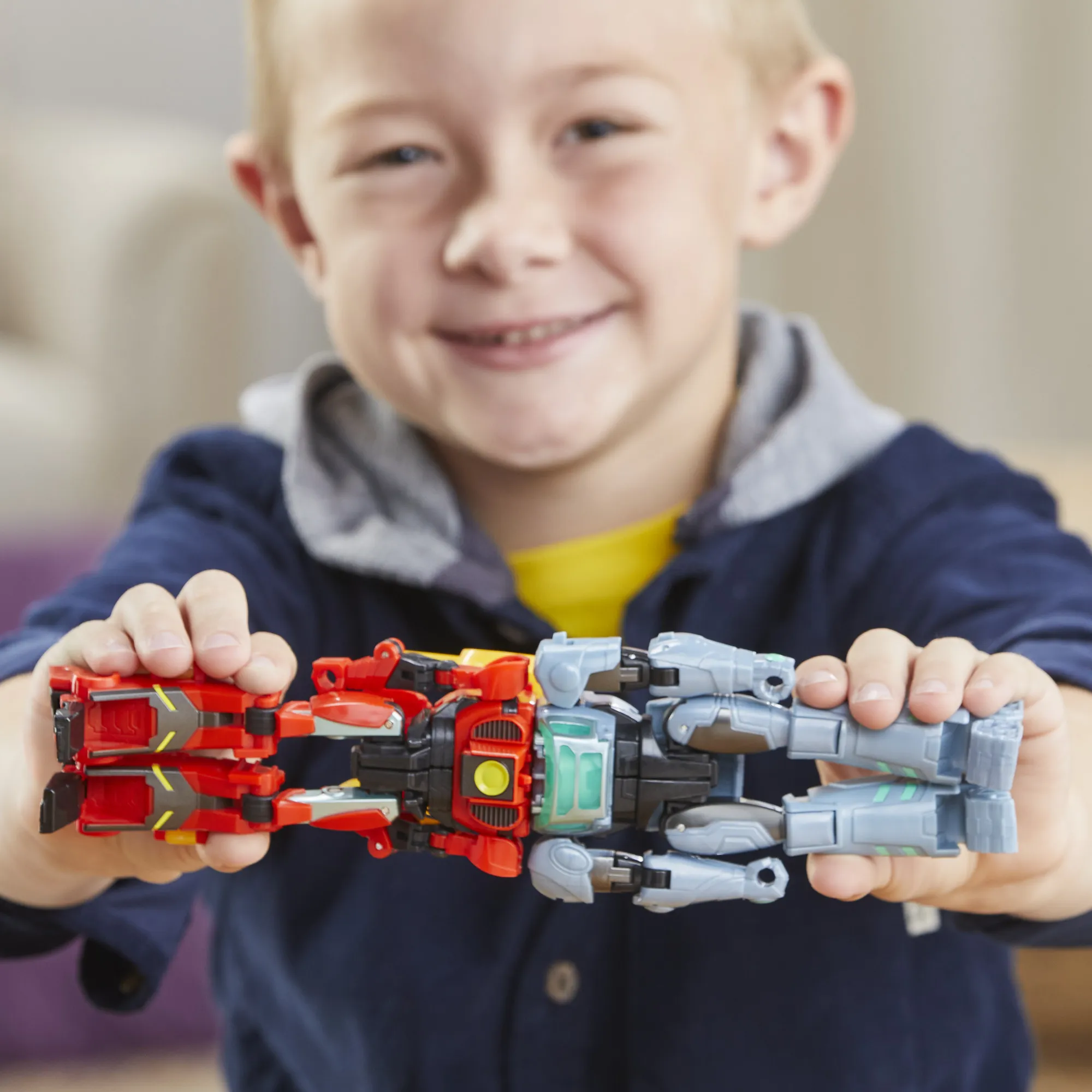Hasbro Transformers EarthSpark Cyber-Combiner Terran Twitch and Robby Malto, toy figure