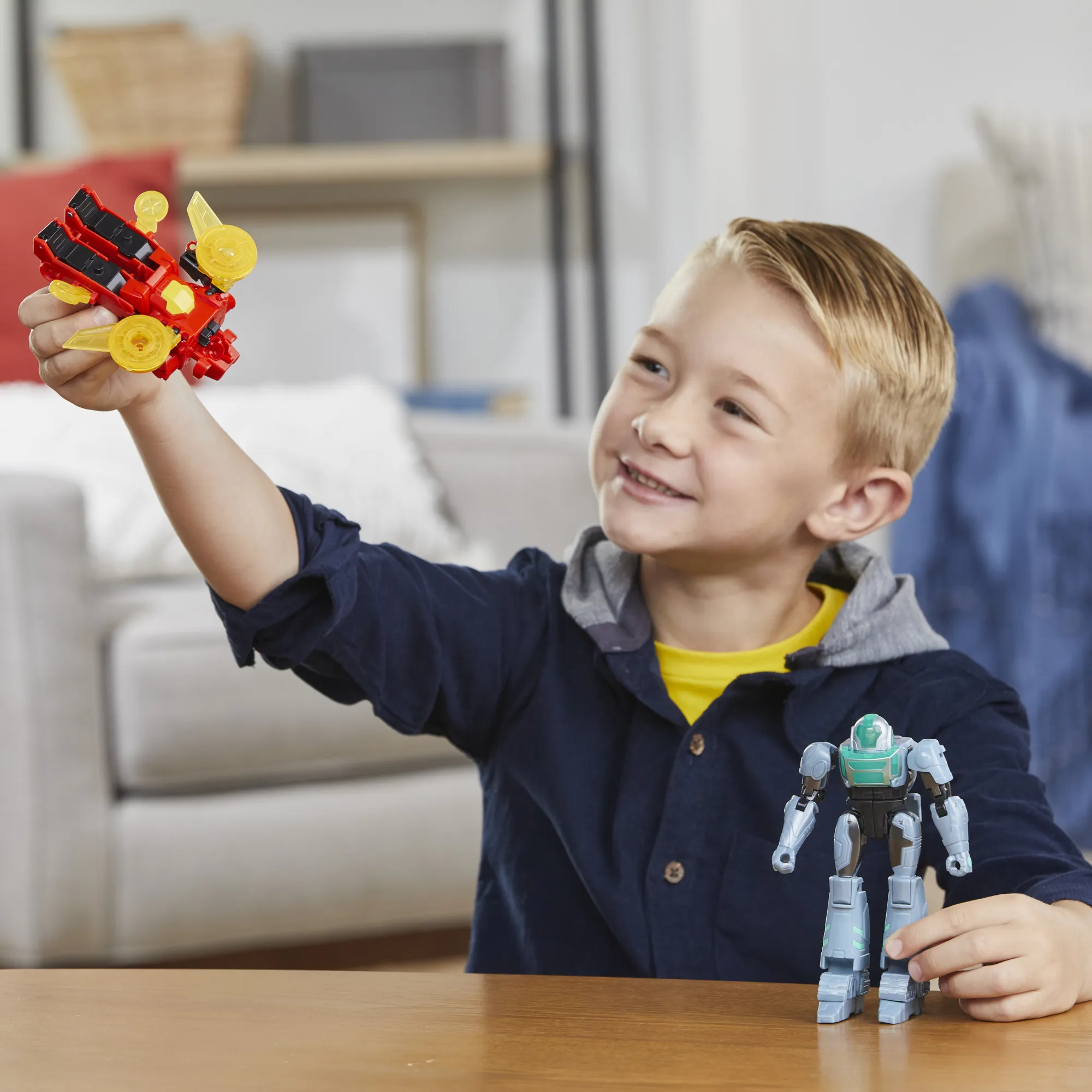 Hasbro Transformers EarthSpark Cyber-Combiner Terran Twitch and Robby Malto, toy figure