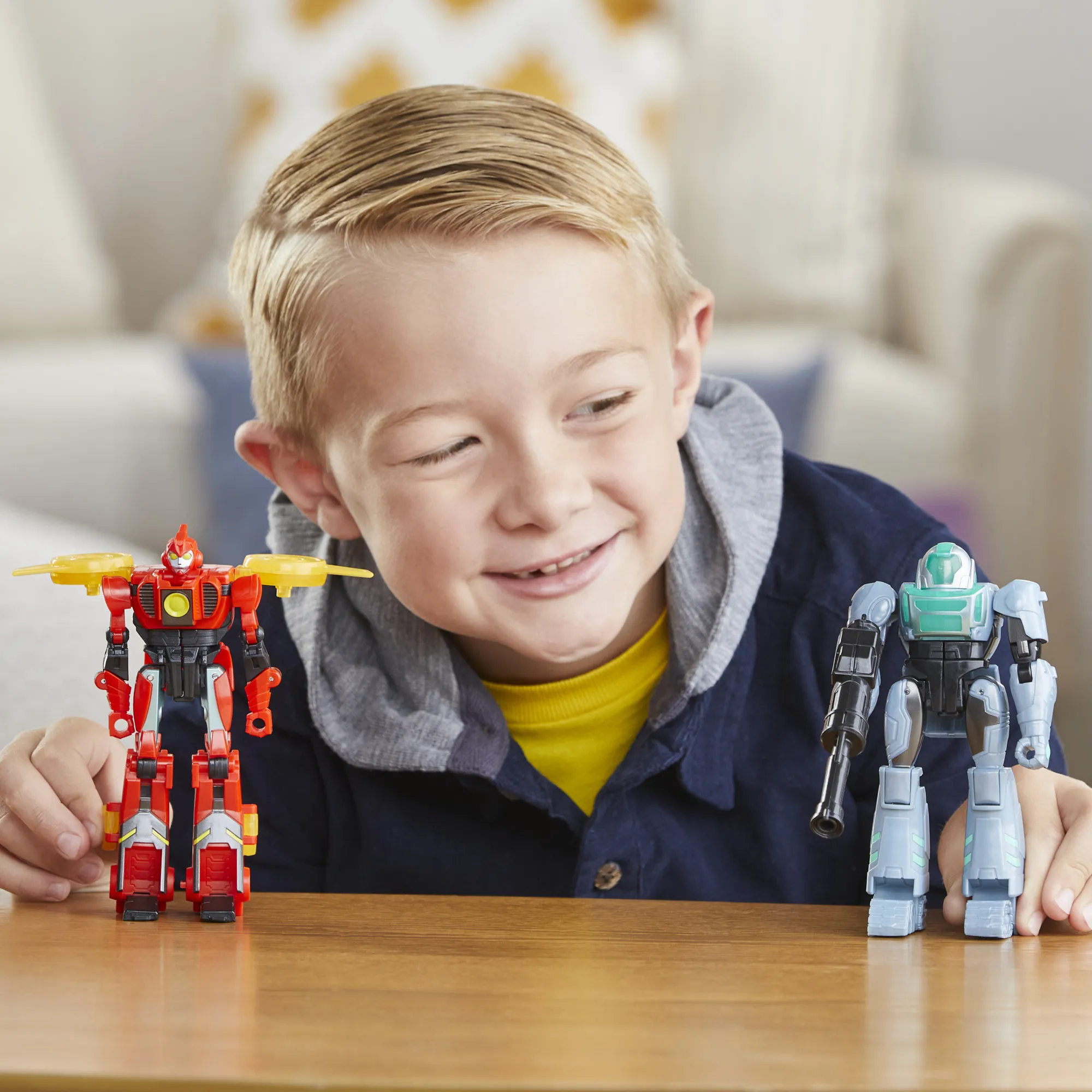 Hasbro Transformers EarthSpark Cyber-Combiner Terran Twitch and Robby Malto, toy figure
