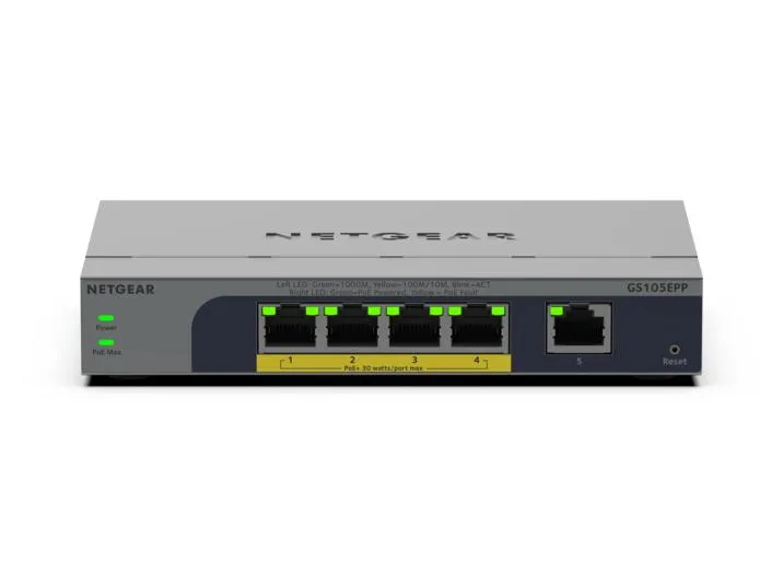 Netgear 5-Port Gigabit Ethernet Easy Smart High-Power PoE+ - switch