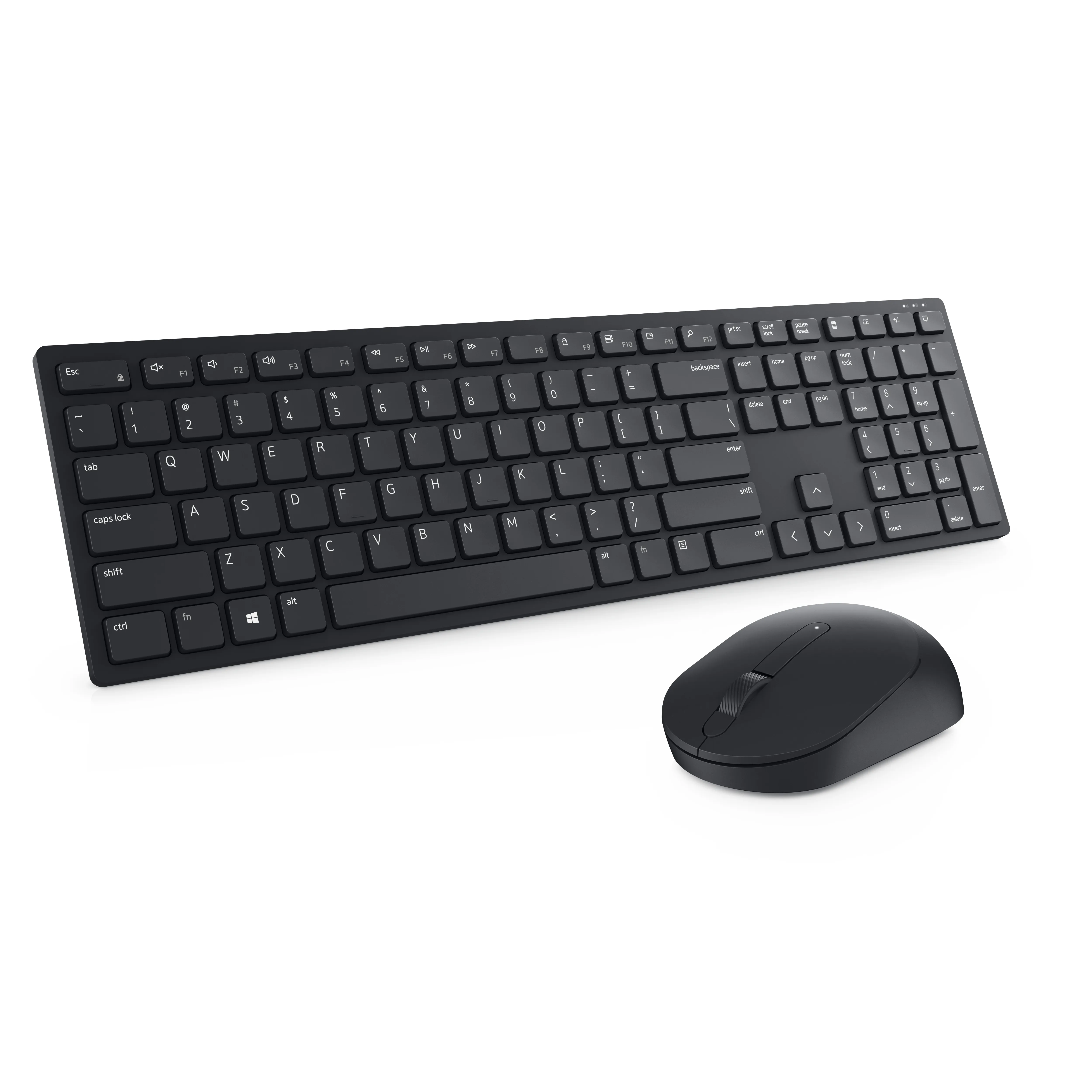 Dell Pro KM5221W tr&aring;dl&ouml;st ergonomiskt tangentbord och mus, svart