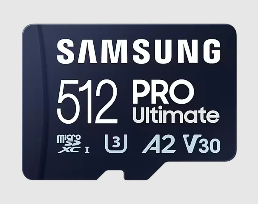 Samsung PRO Ultimate 512GB MicroSDXC UHS-I U3 V30 A2 card with USB adapter, Blue