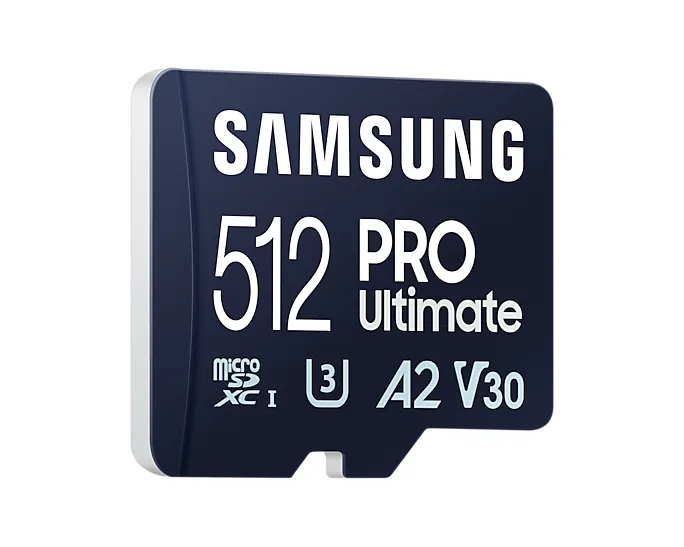 Samsung PRO Ultimate 512GB MicroSDXC UHS-I U3 V30 A2 card with USB adapter, Blue